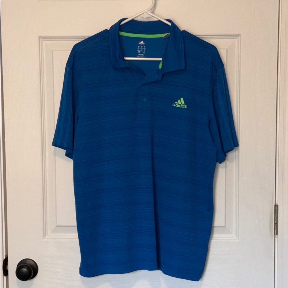 Adidas Men's Vibrant Blue Polo Shirt